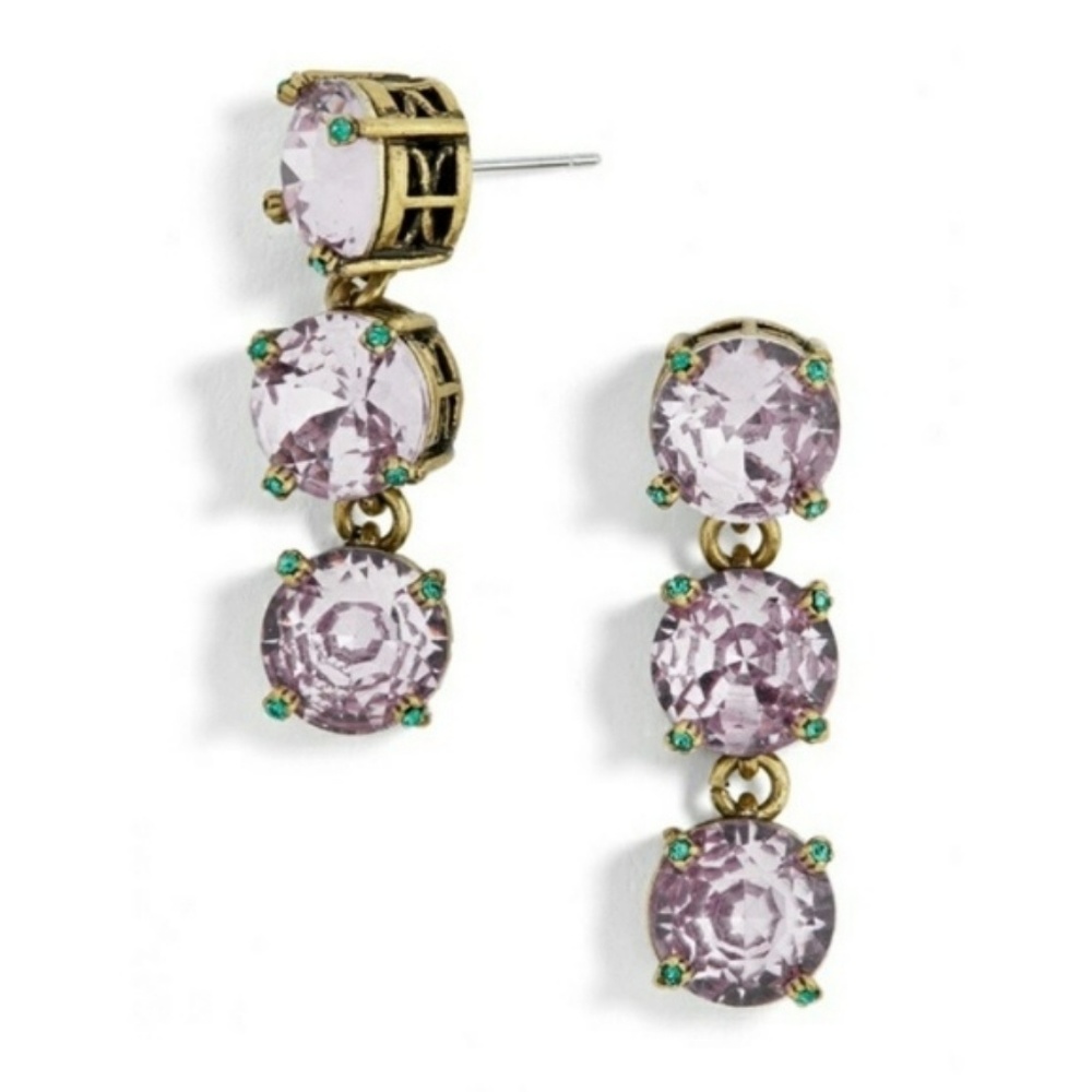 BaubleBar Lilac Grey Crystal Drop Earrings